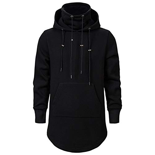 SevenDwarf Men Sweatshirt Hoodie Jacket Gothic Turtleneck Assassins Zipper Creed Long Loose Fleece Outwear Black