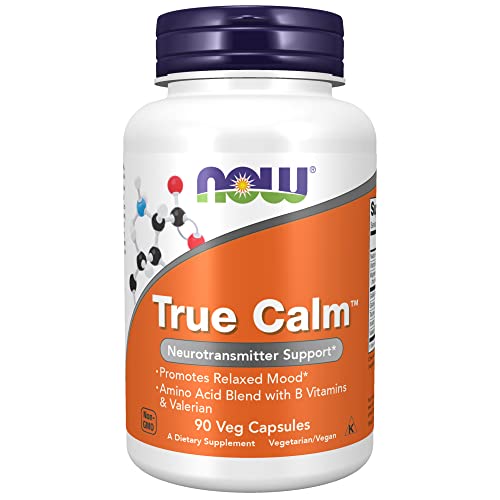 NOW Supplements, True Calm, Amino Acid blend with B Vitamins & Valerian , 90 Veg Capsules