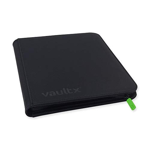 Vault X Premium Exo-Tec Zip Binder - 9 Pocket Trading Card Album Folder - 360 Side Loading Pocket Binder for TCG (Black)