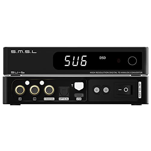 S.M.S.L SU-6 DAC ES9038Q2M XMOS DSD PCM768kHz/32Bit Bluetooth 5.0 LDAC USB Decoder (Black)