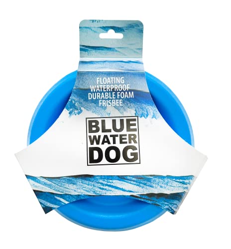 Bluewater Dog Frisbee, Floating, Waterproof, Lightweight, Durable Foam, Aerodynamic Disc for Medium and Large Dogs - Frisbee for Fetch, Tug of War, Catch, Play, 8.5 (Ocean Blue)