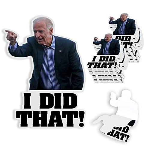 VARGTR 100 Pcs I Did That Biden Stickers, Funny Joe Biden I Did That Stickers Pointed to Your Left and Right Stickers Waterproof Stickers for Gas Pump Motorcycle (Left 100Pcs)