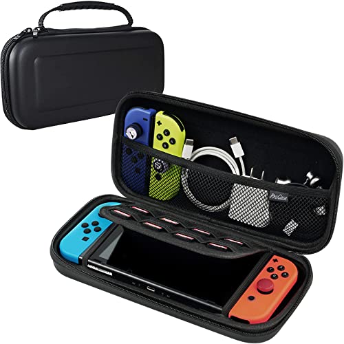 ProCase Nintendo Switch Case, Hard Shell Travel Carrying Box Case for Nintendo Switch with 8 Game Cards Holders -Black