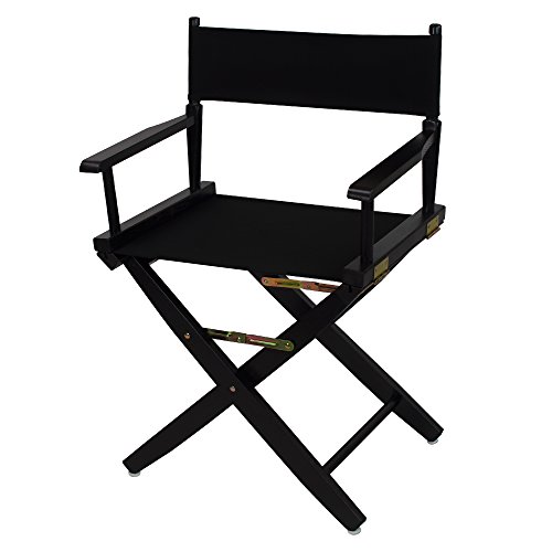 American Trails Extra-Wide Premium 18" Director's Chair Black Frame with Black Canvas