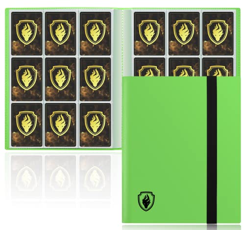 Card Binder 9 Pocket, Fabmaker 396 Pockets Trading Card Binder, Premium Collector Card Album for Standard Cards, Side Loading Card Collection Folder for MTG, TCG, Game Cards, Sport Cards, Green