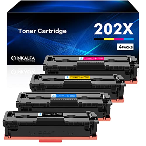 202X Toner Cartridges High Yield: 4 Pack 202A Compatible Replacement for HP 202X 202A Color Pro MFP M281fdw M281cdw M254dw M281 M254 M281 Series | CF500X CF501X CF502X CF503X