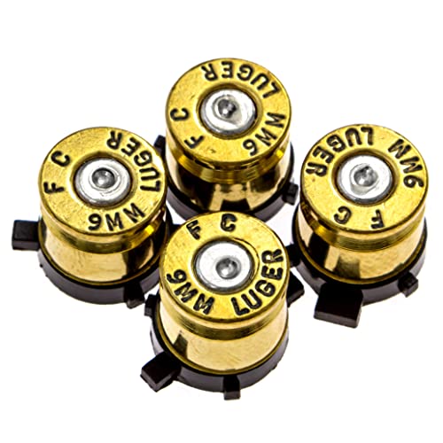 Controller Bullet Buttons for PlayStation PS4 PS5 - Made Using Real 9MM Spent Bullet Casings - Includes Tools