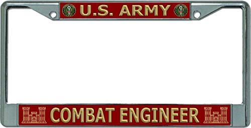 U.S. Army Combat Engineer Chrome License Plate Frame