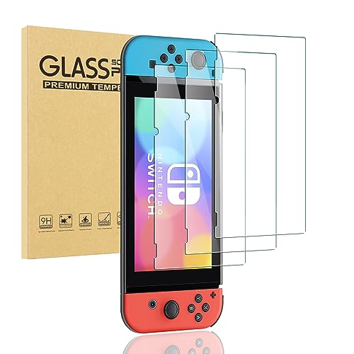 avakot 3 Pack Screen Protector for Switch Nintendo 6.2 Inch 2017 | Scratch Resistant Touch Sensitive Tempered Film for Switch Nintendo | Anti-Fingerprint Tempered Glass Screen Protector for Switch