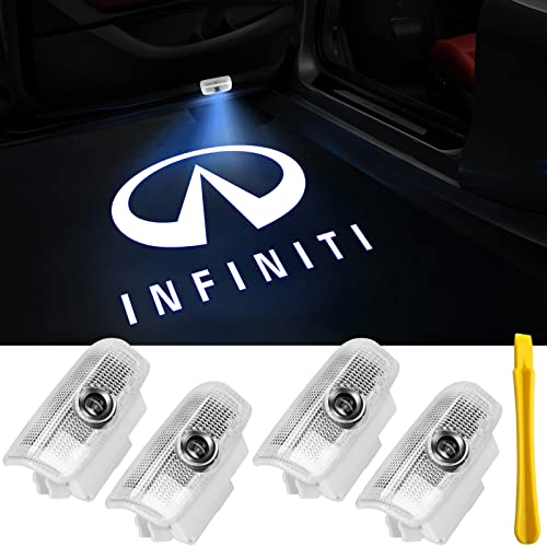 YANF 4PCS Car Door Light Logo for Infiniti, Projector Lights for Partial QX50/56/60/70/80, Q50/60/70, G25/37, M25/35/37, FX37/50, EX25/35/37