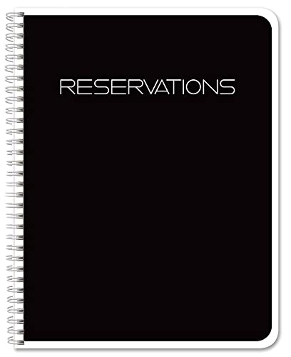 BookFactory Restaurant Reservations Book, Table Reservations, Restaurant Dinner Reservations 120 Days 120 Pages, 8.5 x 11" Black, Wire-O (LOG-120-7CW-PP-(Reservations))