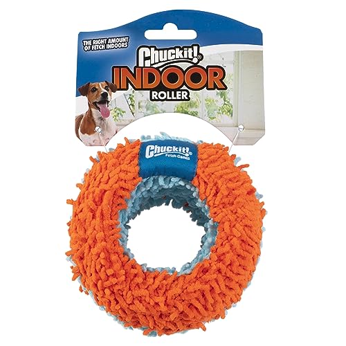 ChuckIt! Indoor Fetch Roller Dog Toy (7.5 Inch), Orange and Blue