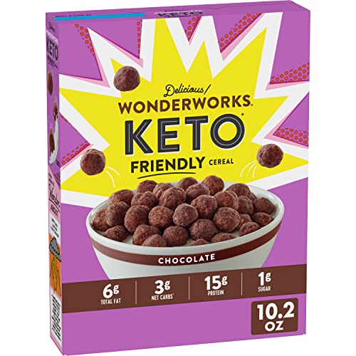 Wonderworks Keto Friendly Cereal, Chocolate Breakfast Cereal, 3g Net Carbs, 10.2 Ounce (Pack of 3)