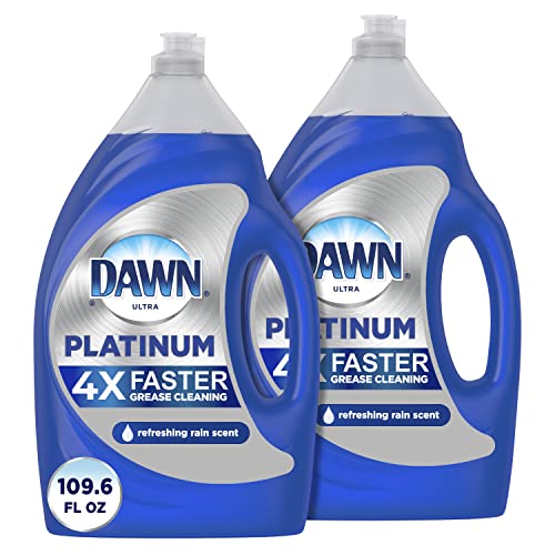 Dawn Platinum Dish Soap Liquid, Dishwashing Liquid, Dish Detergent Liquid, Dish Liquid, Refreshing Rain Scent, 54.8 fl oz (Pack of 2), Dish Soap Bulk