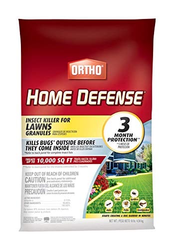 Ortho Home Defense Insect Killer for Lawns Granules - Treats up to 10,000 sq. ft., Lawn Insect Killer Kills Ants, Ticks, Fleas, Spiders, Centipedes & Other Listed Bugs, Fast Acting, 10 lbs.