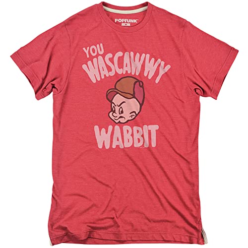 Popfunk Official Looney Tunes Elmer Fudd Wascally Wabbit Slim Fit Ultrasoft Tri-Blend T-Shirt (X-Large)