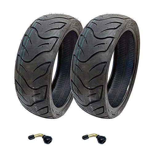 MMG Set of 2 Tires 130/60-13 Tubeless Front or Rear Motorcycle Scooter Moped, Includes 2 TR87 Bent Valve Stems