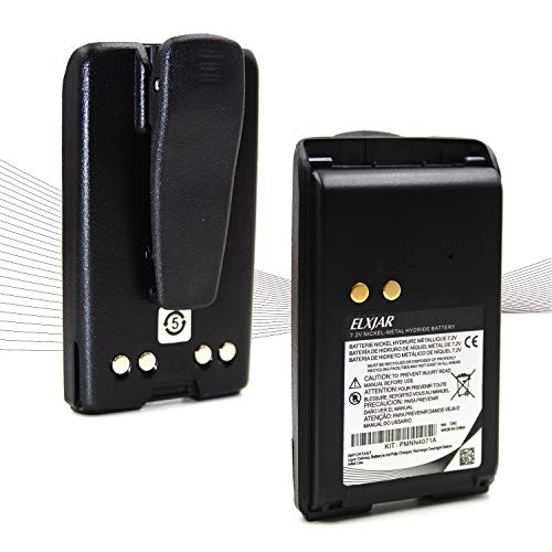 SimpTronic Tech (2-Pack) 7.2V Ni-MH Replacement Battery for Motorola Radios MagOne BPR40 A8 PMNN4071 PMNN4071A PMNN4071AR Walkie Talkies with Belt Clip