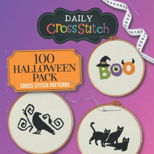 100 Big Halloween Counted Cross Stitch Patterns: Daily Cross Stitch 100 Halloween Book