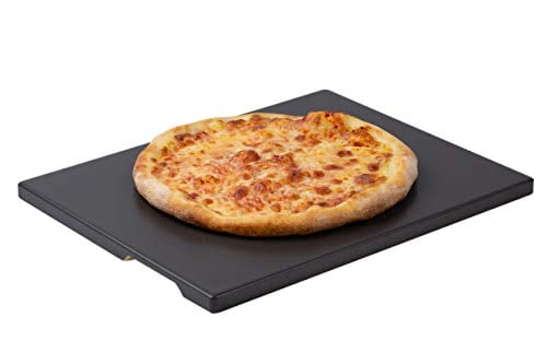 ROCKSHEAT Pizza Stone 12" x 15" Ceramic Coating Rectangular Baking & Grilling Stone, Perfect for Oven, BBQ and Grill. Innovative Built - in Handles Design