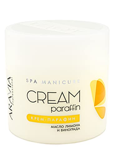 ARAVIA Paraffin Cream for Hands and Foot Care with Lemon Oil and Grape Seed Oil | Cold Method of Paraffin Therapy | 300 ml 10.1 Fl Oz