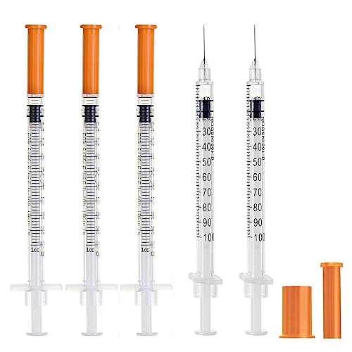 U-100 1cc Lab Syringes with Needle 29 Gauge 1/2 Inch (12.7mm),Pack of 30