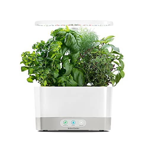 AeroGarden Harvest Indoor Garden Hydroponic System with LED Grow Light and Herb Kit, Holds up to 6 Pods, White