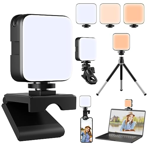 EMART 64 LED Glow Light for Streamers, 2500K-6500K Enhanced Video Conference Lighting Kit with Webcam Style Clip, Built-in Battery, Dimmable & Rechargeable iPhone Light, for Streaming, Photography