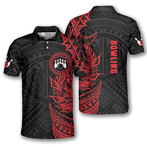 PRIMESTY Bowling Shirts for Men, Short-Sleeve Bowling Jerseys for Team, Bowling Men's Polo Shirts