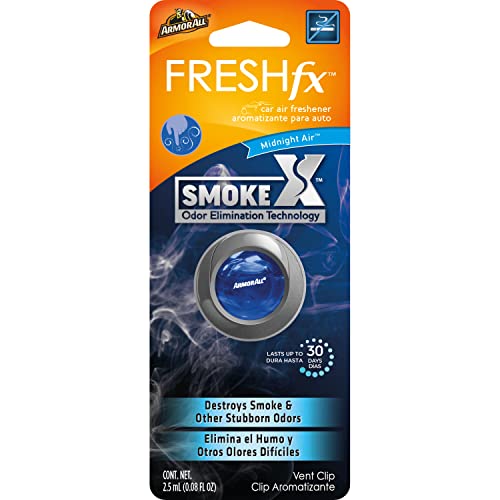 Fresh FX Smoke X Car Odor Eliminator by Armor All, Car Air Freshener, Midnight Air Scent, 0.08 Fl Oz, 1 Count (Pack of 1)