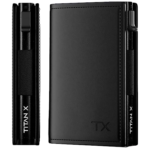 TITAN X Trifold Wallet | Minimalist Slim Metal and Leather anti RFID Wallet | Wallet for Men | Front Pocket Minimalist Wallet, Slim Wallet, Gift Boxed (Black Leather)