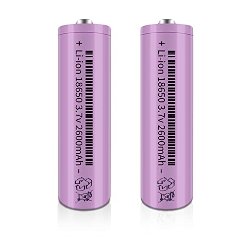 Svenirven 2 Packs 3.7V 2600mAh Button Top Rechargeable Batterie