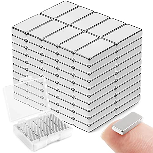FINDMAG 100Pcs Strong Neodymium Magnets Bar, Heavy Duty Rare Earth Magnets, Rectangular Magnetic Bar, Small Powerful Magnets for Crafts Kitchen DIY Tool Storage Science Office  10x5x2mm