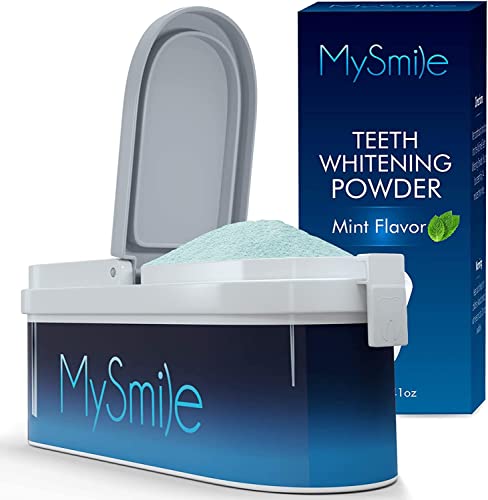 MySmile Teeth Whitening Powder for Tooth Whitening, Toothpaste Powder Teeth Whitener, Enamel Safe Whitening Tooth Powder, Tooth Whitening Effective Remover Stains from Coffee, Smoking, Wine-1.4oz