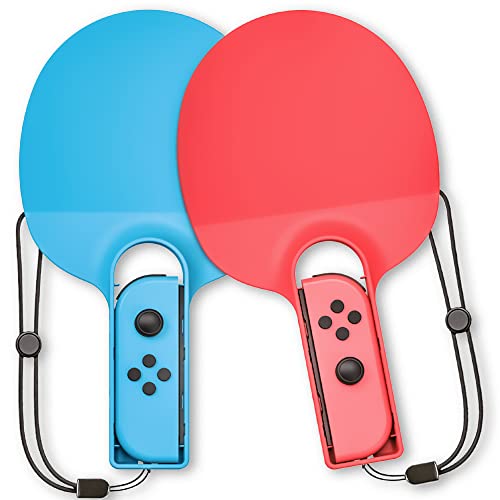 ADZ Table Tennis Racket for Nintendo Switch Mario Tennis Aces Switch Tennis Racket Grip Compatible with Nintendo Switch and Switch OLED Joy-Con Controllers