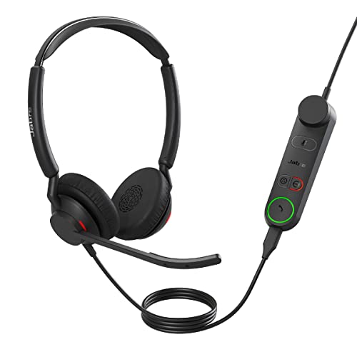 Jabra Engage 50 II Wired Stereo Headset with Link Call Control - Noise-Cancelling 3-Mic Technology, USB-A Cable - Works with All Leading Unified Communications Platforms Such as Zoom & Unify - Black
