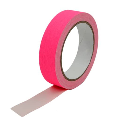 Fluorescent Pink Gaffer Tape Neon Pink Gaffers Spike Tape Black Light UV Reactive Fluorescent Spike Tape for Stage,Party Play Grid Floors Color Coding Art Crafts(1IN x 33 Feet) (Pink)