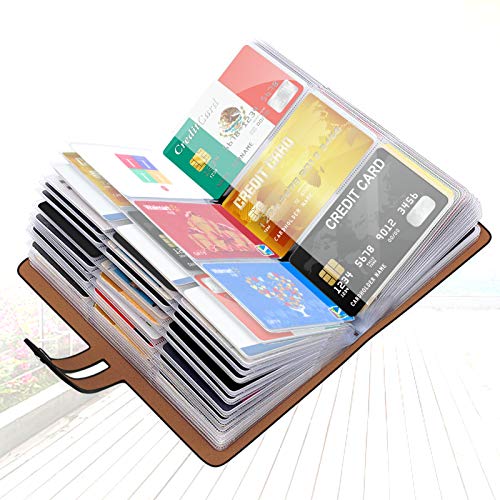 Padike RFID Credit Card Holder Business Card Organizer , with 96 Card Slots Credit Card Protector for Managing Your Different Cards to Prevent Loss or Damage (Black)