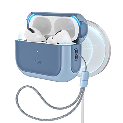ESR for AirPods Pro 2nd Generation Case (HaloLock), Compatible with Airpods Pro Case 2nd/1st Gen (2023/2022/2019), Compatible with MagSafe, Full Drop Protection Cover with Lanyard, Blue
