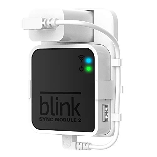 Outlet Wall Mount for Blink Sync Module 2, Mount Bracket Holder for Bink Outdoor Indoor Camera Security with No Messy Easy to Move (White)