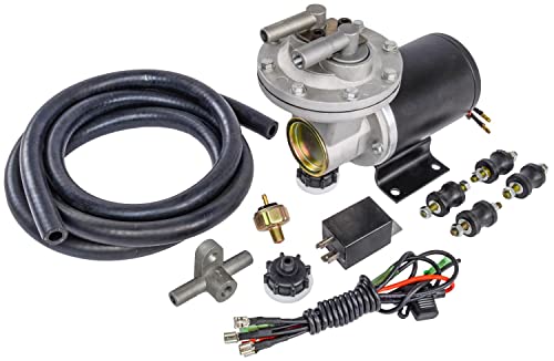 JEGS Electric Vacuum Pump Kit | Provides Between 18 - 22 Hg of Vacuum | Includes Vacuum Pump, Hose, Switch & Pigtail, Vibration Isolators, 10 Amp Fuse, 12 Volt DC / 84 Watt Relay, and Hardware