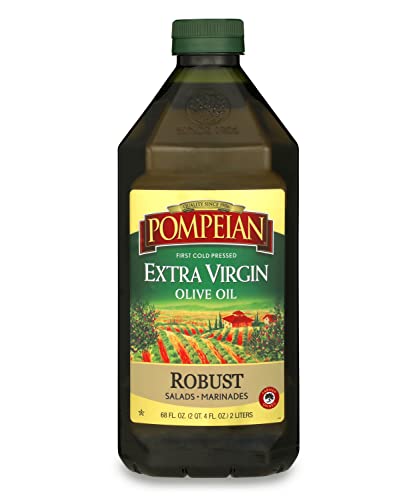 Pompeian Robust Extra Virgin Olive Oil, First Cold Pressed, Full-Bodied Flavor, Perfect for Salad Dressings & Marinades, 68 FL. OZ.