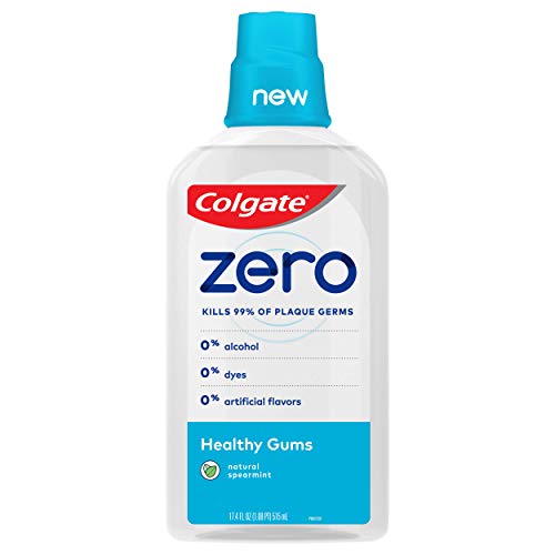 Colgate Zero for Healthy Gums Alcohol Free Mouthwash with CPC (Cetylpyridinium Chloride), Natural Spearmint - 515 mL, 17.4 Fluid Ounce