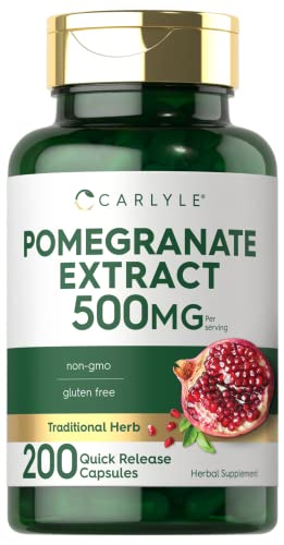 Carlyle Pomegranate Extract | 200 Capsules | Non-GMO, Gluten Free Supplement | Traditional Herb