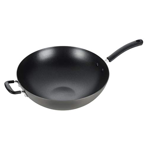 T-fal Ultimate Hard Anodized Nonstick Wok 14 Inch Cookware, Pots and Pans, Dishwasher Safe Black