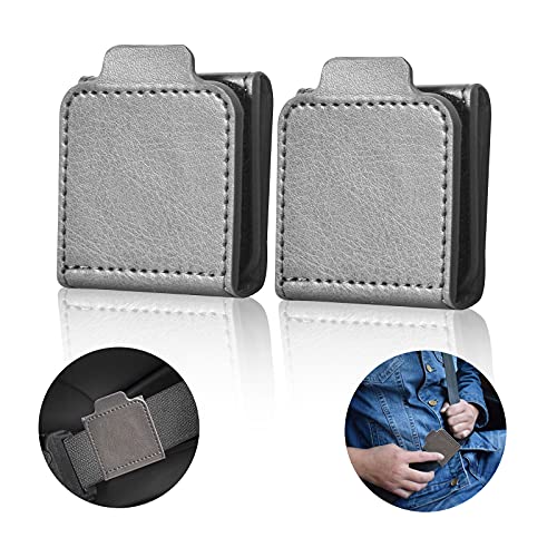 Seatbelt Adjuster,FAOTUR Comfort Universal Auto Shoulder Neck Protector Locking Clip Covers (Grey)