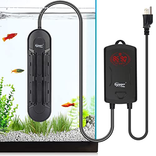 hygger Fully Submersible 500 W Aquarium Heater with External Temperature Display Controller Upgraded Double Quartz Tubes Fish Tank Heater for 65-120 Gallon, Suitable for Marine and Freshwater