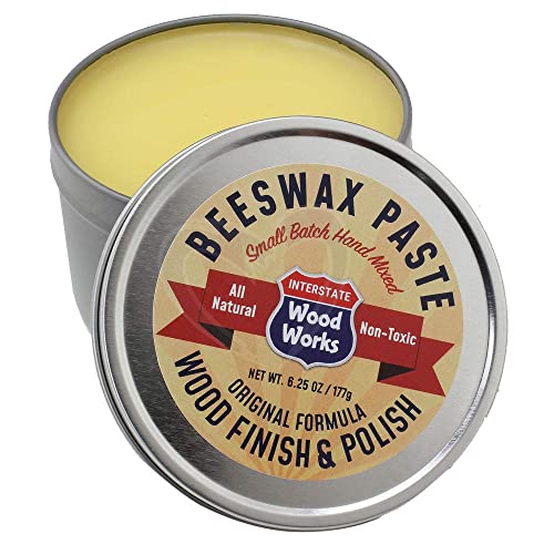 Interstate WoodWorks Beeswax Paste Wood Finish & Polish - 6.25 oz.- Cutting Board Sealer - Made in America