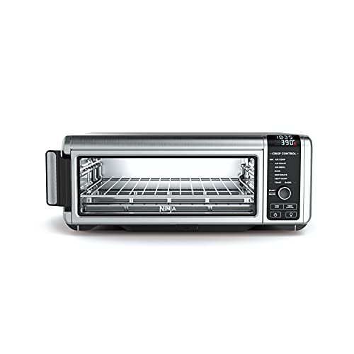 Ninja SP101 Digital Air Fry Countertop Oven with 8-in-1 Functionality, Flip Up & Away Capability for Storage Space, with Air Fry Basket, Wire Rack & Crumb Tray, Silver