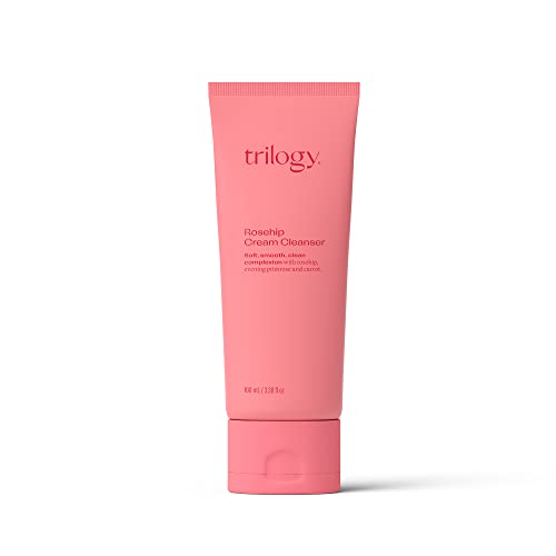 Trilogy Rosehip Cream Cleanser, 3.3 Fl Oz - For All Skin Types - Formulated with Evening Primrose, Rosehip & Carrot For A Soft, Smooth & Clean Complexion